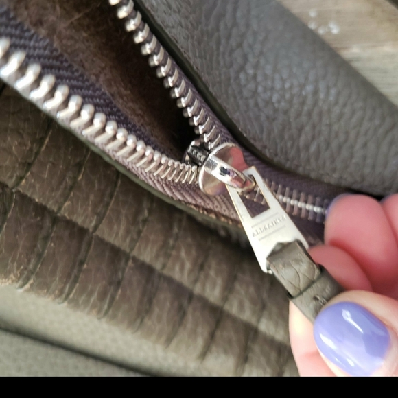 All Saints Mori Hobo Bag in Grey/Brown Leather - Picture 6 of 12